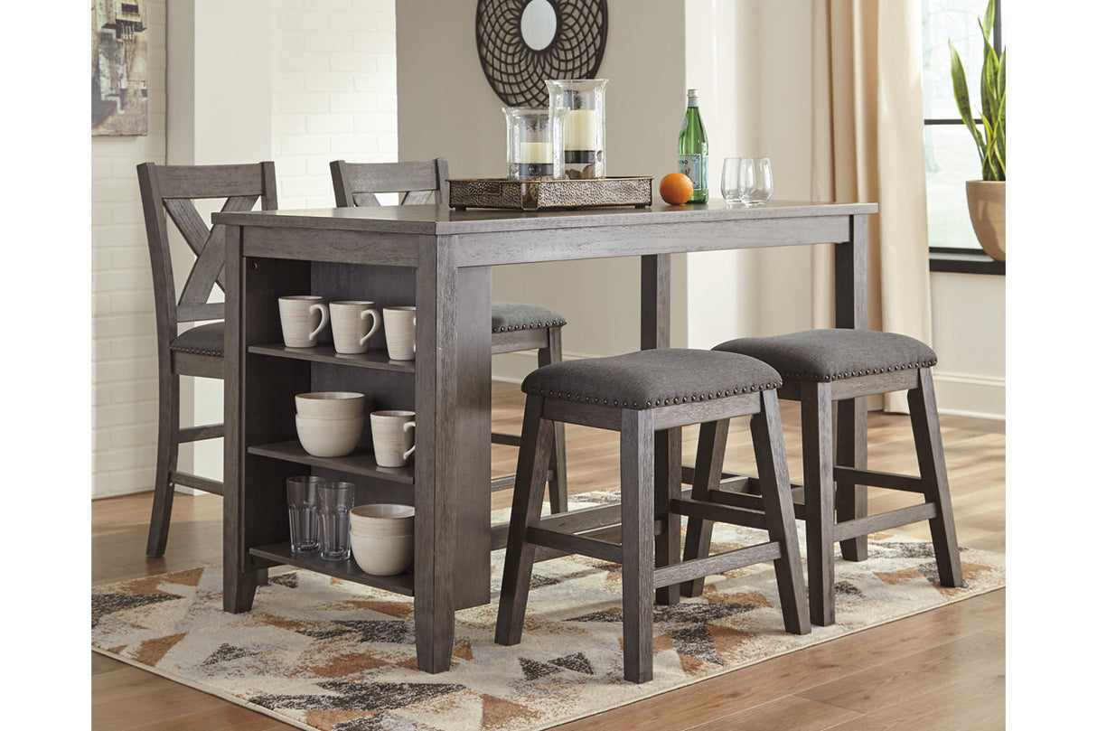 Caitbrook Gray Counter Height Dining Table and 4 Barstools -  Ashley - Luna Furniture