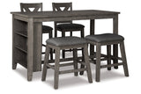 Caitbrook Gray Counter Height Dining Table and 4 Barstools -  Ashley - Luna Furniture