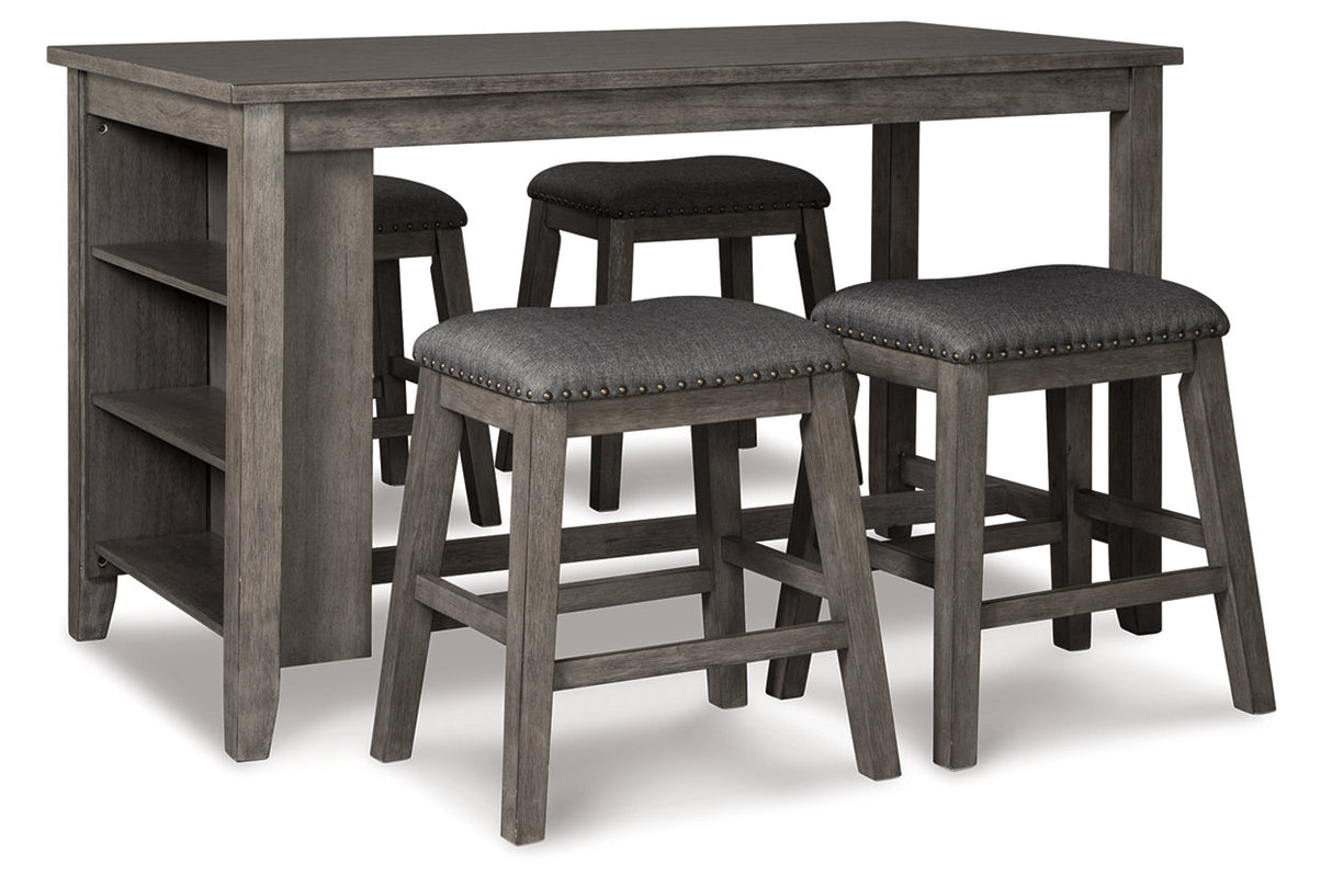 Caitbrook Gray Counter Height Dining Table and 4 Barstools -  Ashley - Luna Furniture