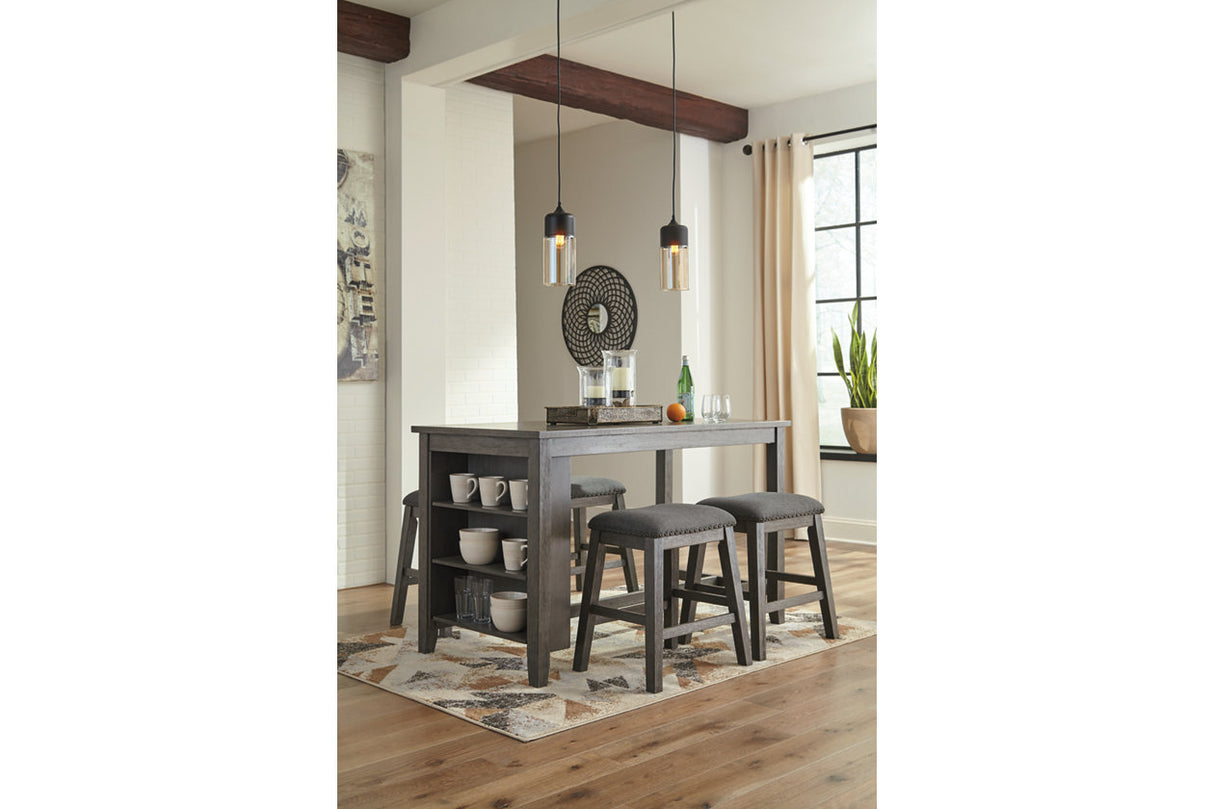 Caitbrook Gray Counter Height Dining Table and 4 Barstools -  Ashley - Luna Furniture