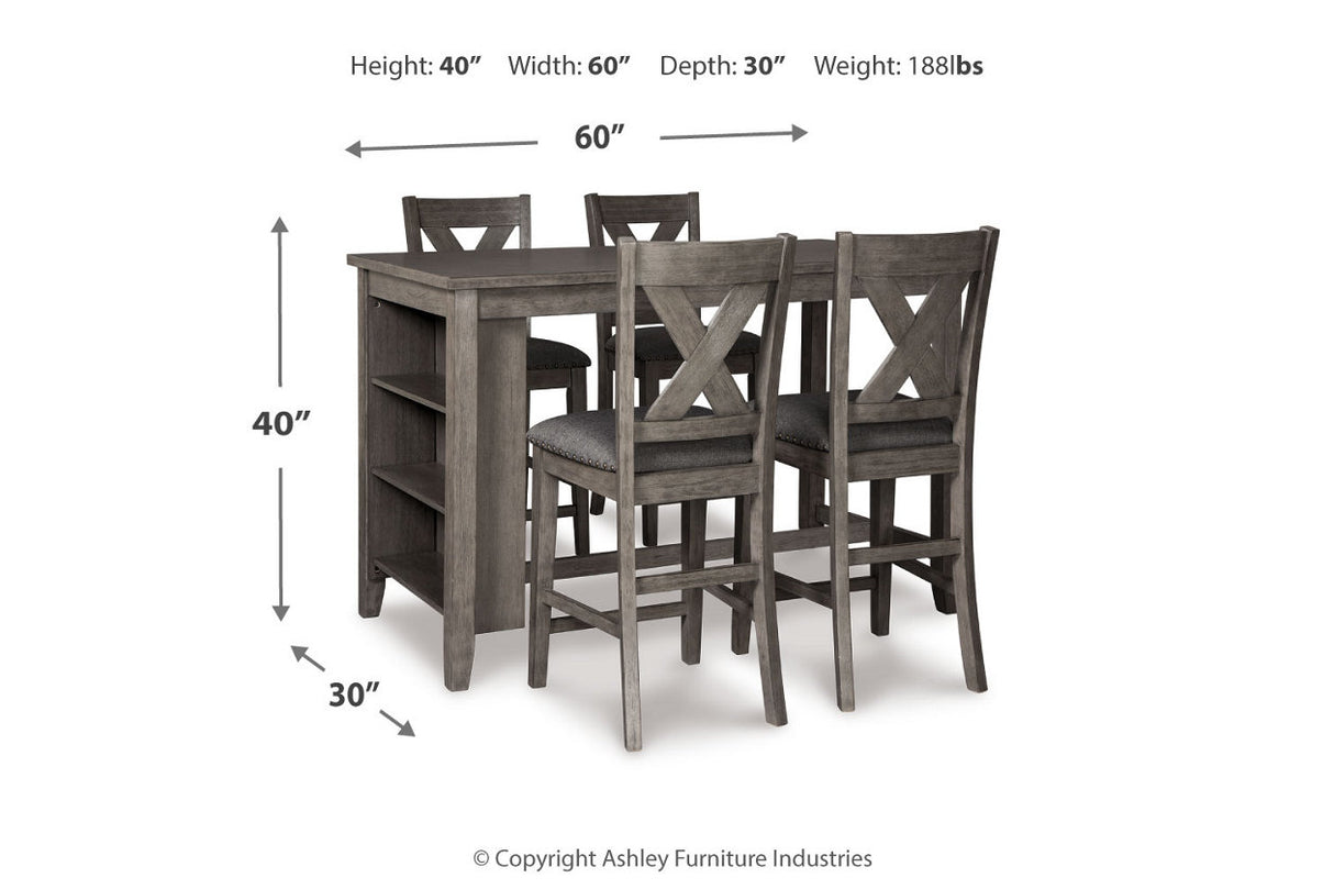 Caitbrook Gray Counter Height Dining Table and 4 Barstools -  Ashley - Luna Furniture