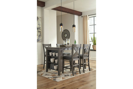 Caitbrook Gray Counter Height Dining Table and 4 Barstools -  Ashley - Luna Furniture