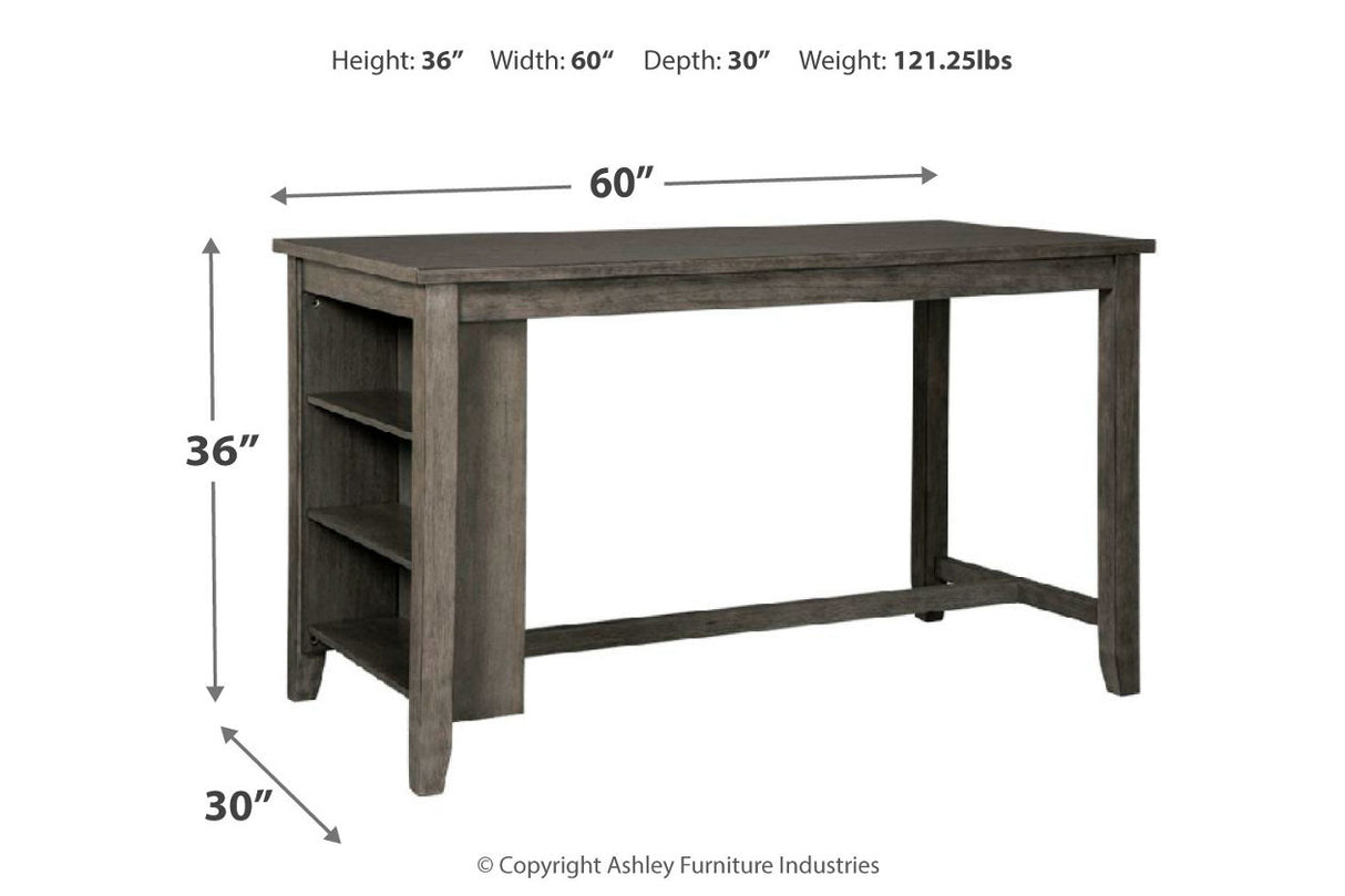 Caitbrook Gray Counter Height Dining Table and 4 Barstools -  Ashley - Luna Furniture