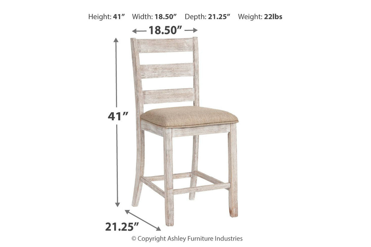 Skempton White/Light Brown Counter Height Dining Table and 4 Barstools -  Ashley - Luna Furniture