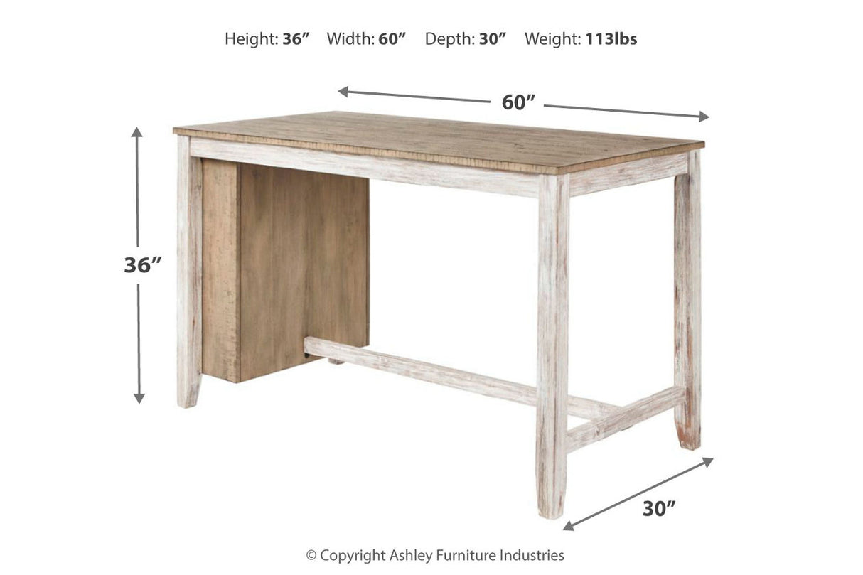 Skempton White/Light Brown Counter Height Dining Table and 4 Barstools -  Ashley - Luna Furniture