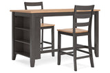 Gesthaven Natural/Brown Counter Height Dining Table and 2 Barstools -  Ashley - Luna Furniture