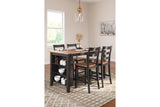 Gesthaven Natural/Brown Counter Height Dining Table and 4 Barstools -  Ashley - Luna Furniture