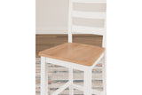 Gesthaven Natural/White Counter Height Dining Table and 2 Barstools -  Ashley - Luna Furniture