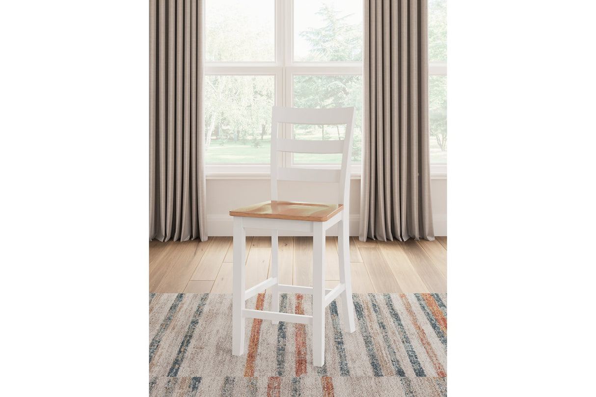 Gesthaven Natural/White Counter Height Dining Table and 2 Barstools -  Ashley - Luna Furniture