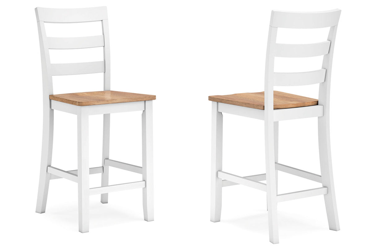 Gesthaven Natural/White Counter Height Dining Table and 2 Barstools -  Ashley - Luna Furniture