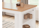 Gesthaven Natural/White Counter Height Dining Table and 2 Barstools -  Ashley - Luna Furniture