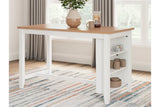 Gesthaven Natural/White Counter Height Dining Table and 2 Barstools -  Ashley - Luna Furniture