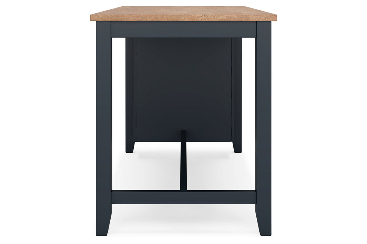 Gesthaven Natural/Blue Counter Height Dining Table and 2 Barstools -  Ashley - Luna Furniture