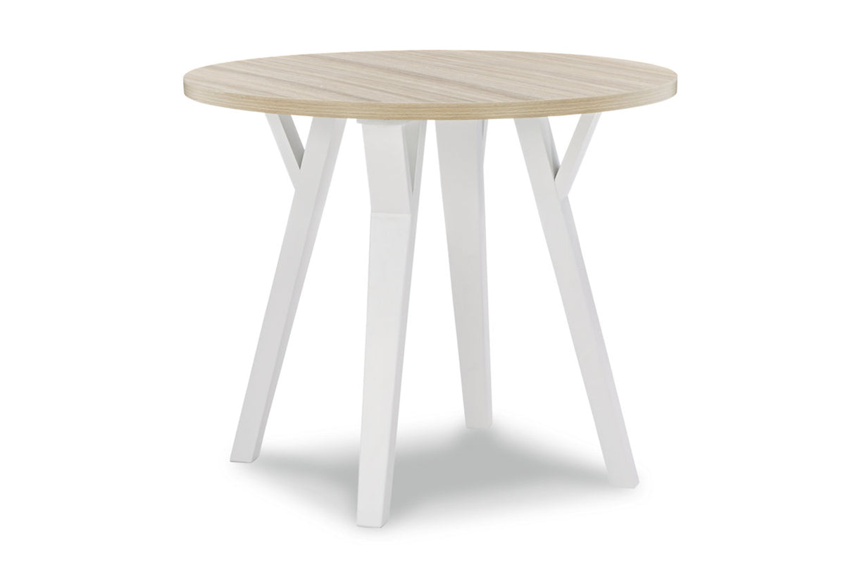 Grannen White/Natural Dining Table and 2 Chairs -  Ashley - Luna Furniture