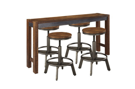 Torjin Brown/Gray Counter Height Dining Table with 4 Barstools -  Ashley - Luna Furniture