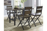 Kavara Medium Brown Counter Height Dining Table with 4 Barstools -  Ashley - Luna Furniture