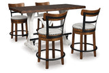 Valebeck Brown Counter Height Dining Table and 4 Barstools -  Ashley - Luna Furniture