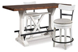 Valebeck White Counter Height Dining Table and 2 Barstools -  Ashley - Luna Furniture