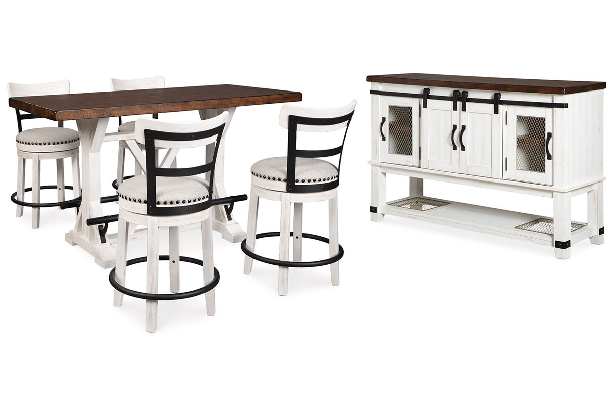 Valebeck Multi Counter Height Dining Table, 4 Barstools and Server -  Ashley - Luna Furniture