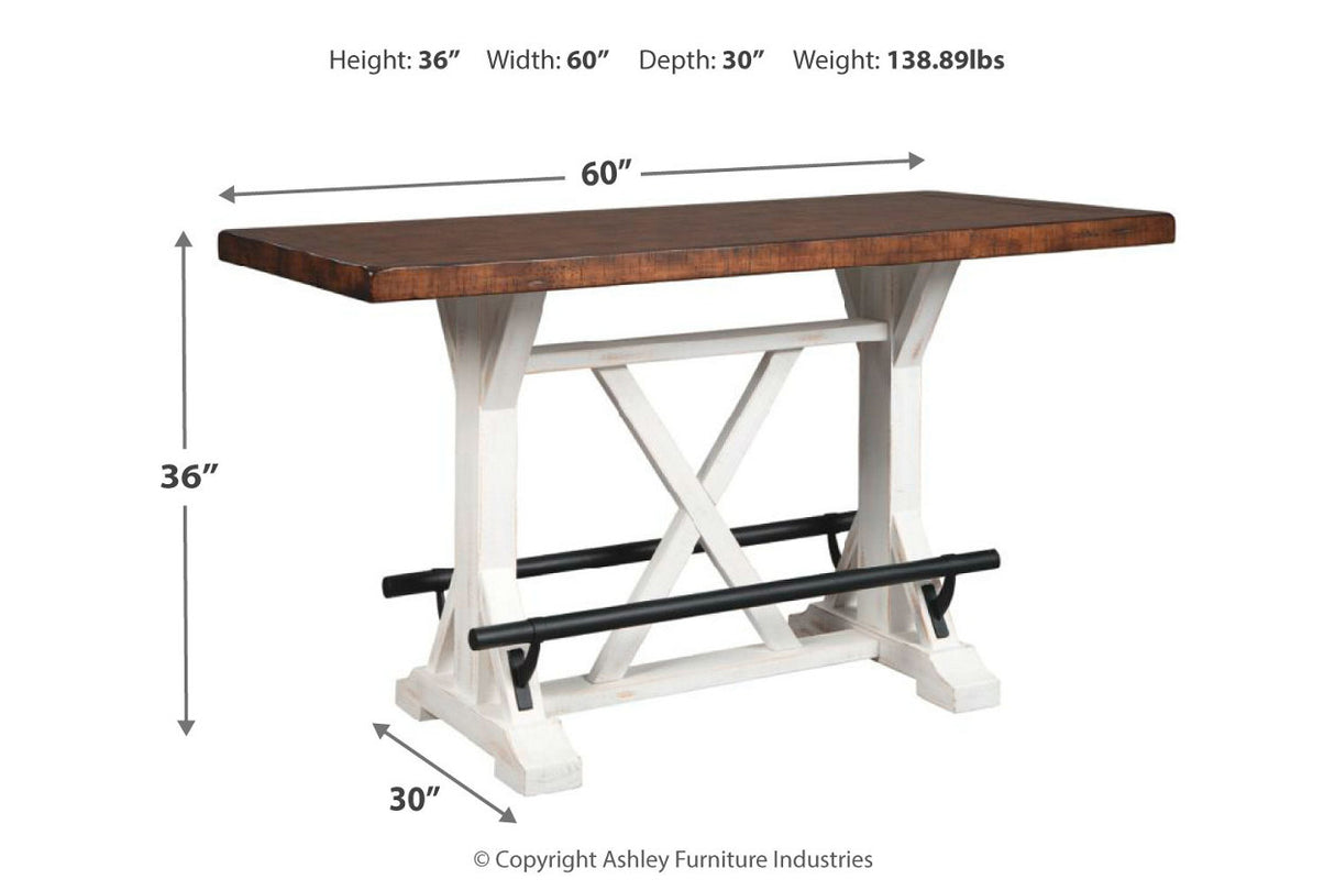 Valebeck White Counter Height Dining Table and 2 Barstools -  Ashley - Luna Furniture