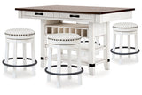 Valebeck Multi Counter Height Dining Table and 4 Barstools -  Ashley - Luna Furniture