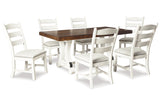 Valebeck Beige/White Dining Table and 6 Chairs -  Ashley - Luna Furniture