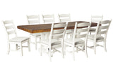 Valebeck Beige/White Dining Table and 8 Chairs -  Ashley - Luna Furniture