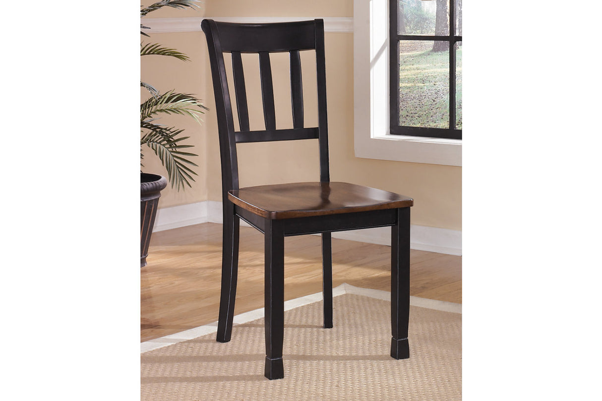 Owingsville Black/Brown Dining Table and 4 Chairs and Bench -  Ashley - Luna Furniture