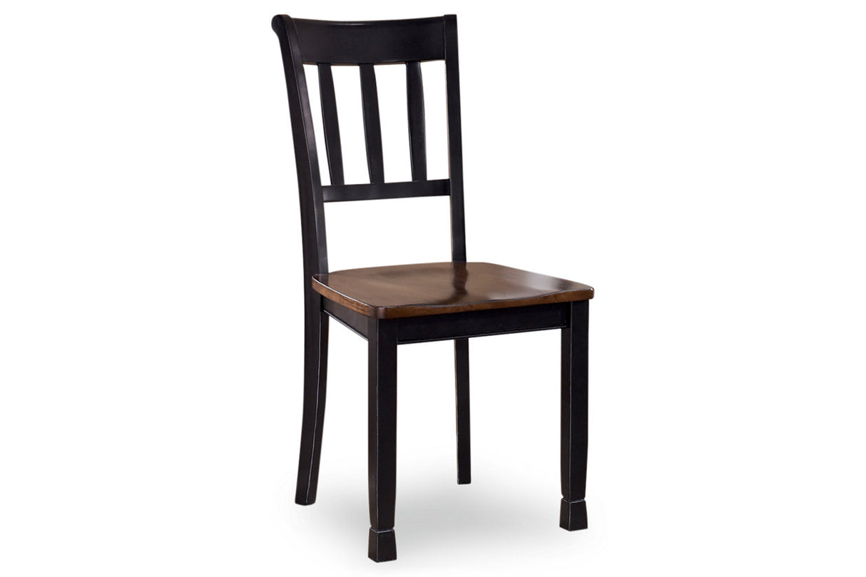 Owingsville Black/Brown Dining Table and 4 Chairs and Bench -  Ashley - Luna Furniture