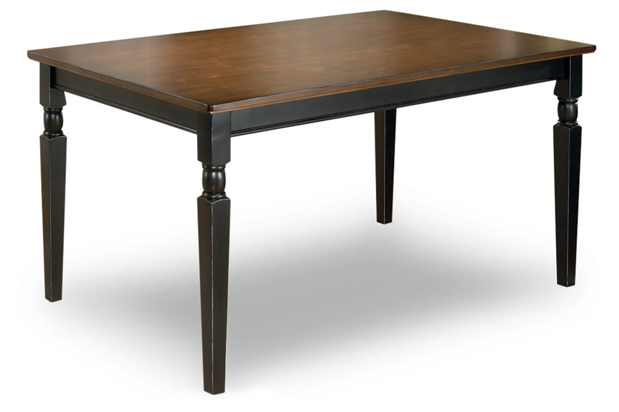 Owingsville Black/Brown Dining Table and 4 Chairs and Bench -  Ashley - Luna Furniture