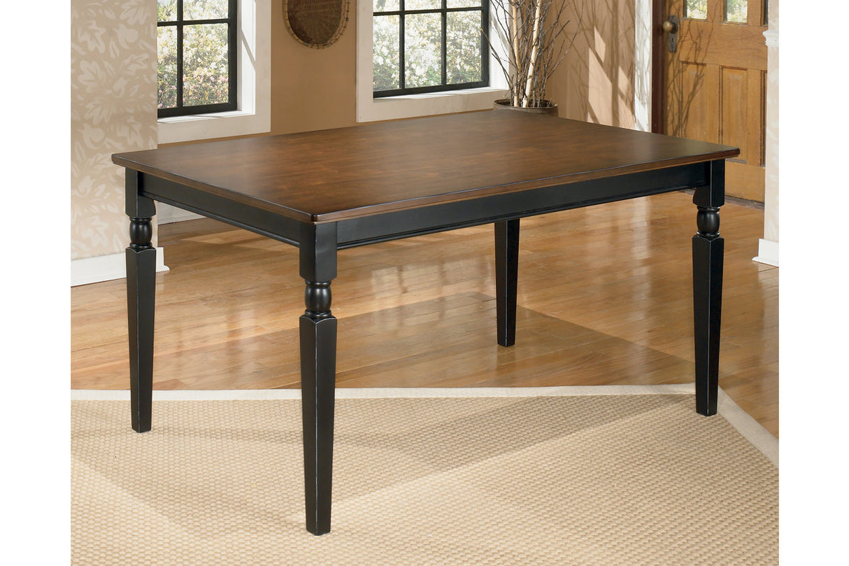 Owingsville Black/Brown Dining Table and 4 Chairs and Bench -  Ashley - Luna Furniture