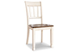 Whitesburg Brown/Cottage White Dining Table with 4 Chairs and Bench -  Ashley - Luna Furniture