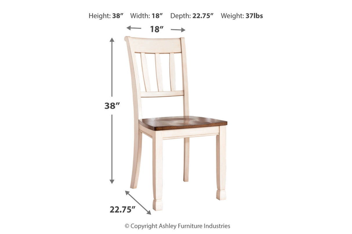 Whitesburg Brown/Cottage White Dining Table with 4 Chairs and Bench -  Ashley - Luna Furniture