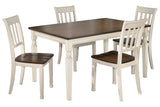 Whitesburg Brown/Cottage White Dining Table and 4 Chairs -  Ashley - Luna Furniture