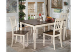 Whitesburg Brown/Cottage White Dining Table and 4 Chairs -  Ashley - Luna Furniture