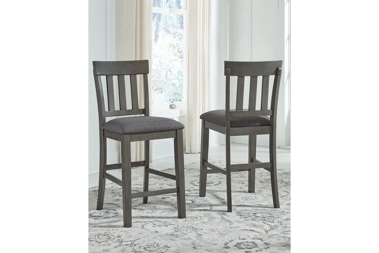 Hallanden Two-tone Gray Counter Height Dining Table and 4 Barstools -  Ashley - Luna Furniture