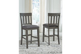 Hallanden Two-tone Gray Counter Height Dining Table and 4 Barstools -  Ashley - Luna Furniture