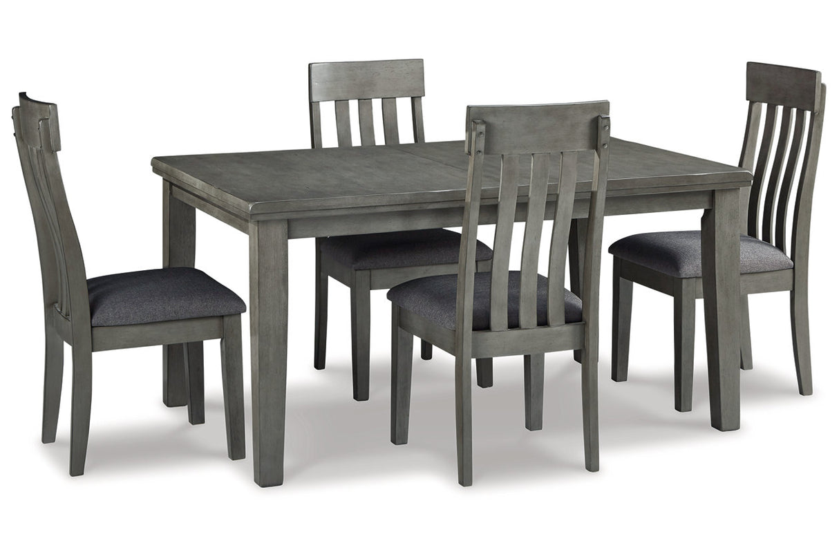 Hallanden Gray Dining Table and 4 Chairs -  Ashley - Luna Furniture