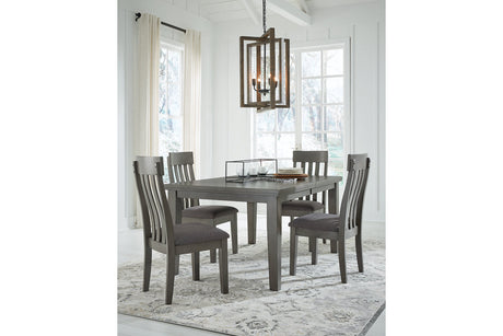 Hallanden Gray Dining Table and 4 Chairs -  Ashley - Luna Furniture