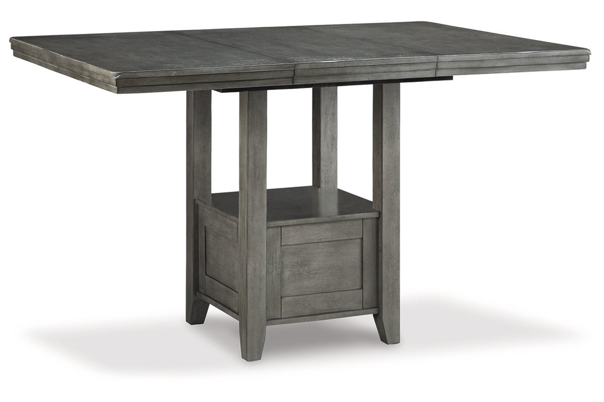 Hallanden Two-tone Gray Counter Height Dining Table and 4 Barstools -  Ashley - Luna Furniture