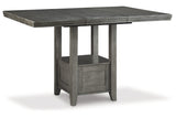 Hallanden Gray Counter Height Dining Table and 6 Barstools -  Ashley - Luna Furniture