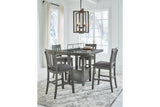 Hallanden Two-tone Gray Counter Height Dining Table and 4 Barstools -  Ashley - Luna Furniture