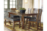 Ralene Medium Brown Dining Table and 4 Chairs and Bench -  Ashley - Luna Furniture