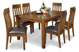 Ralene Medium Brown Dining Table and 6 Chairs -  Ashley - Luna Furniture