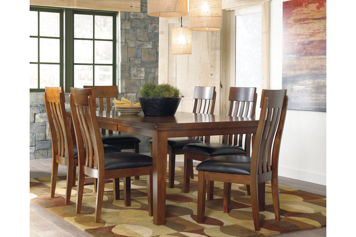 Ralene Medium Brown Dining Table and 6 Chairs -  Ashley - Luna Furniture