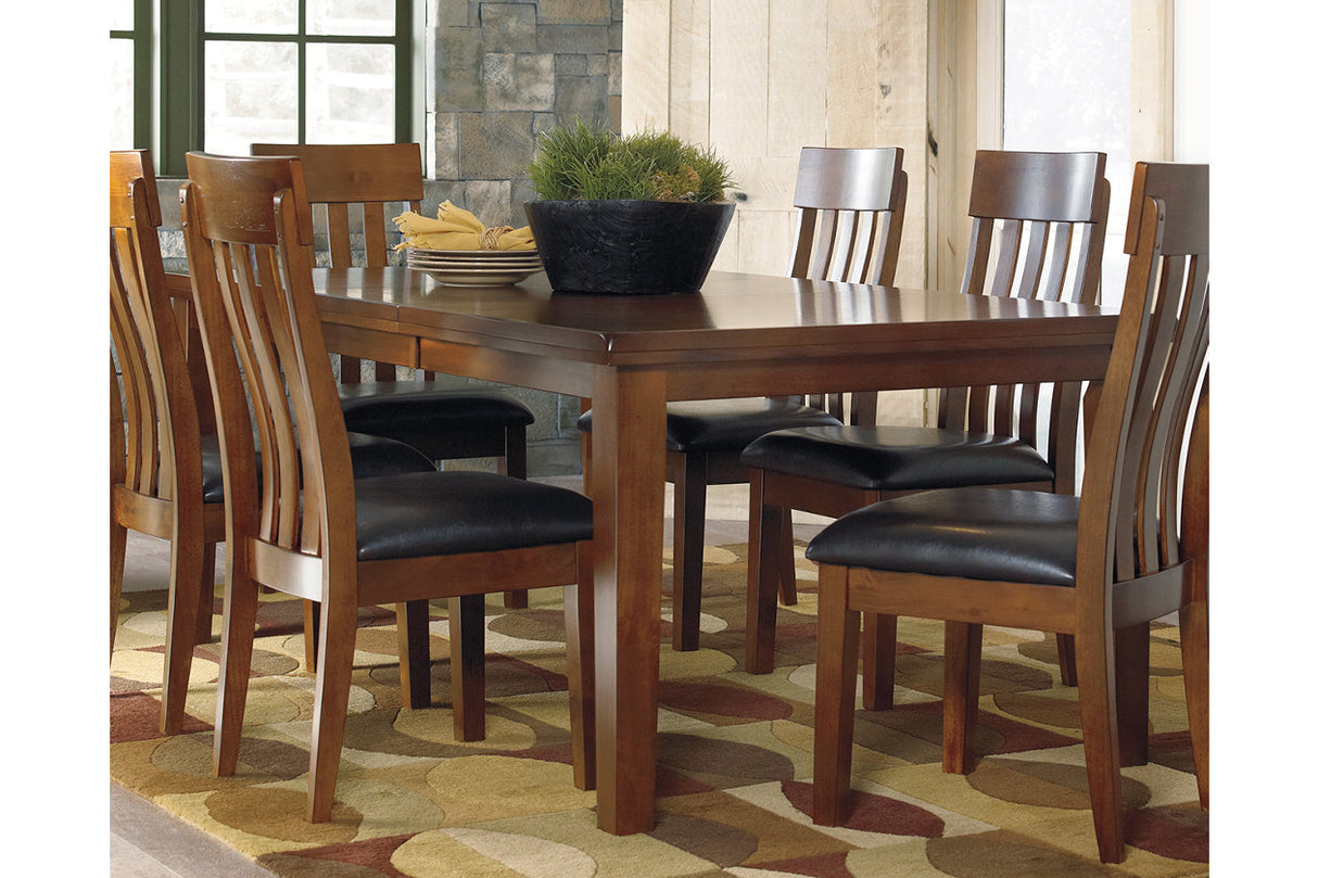 Ralene Medium Brown Dining Table and 6 Chairs and Bench -  Ashley - Luna Furniture