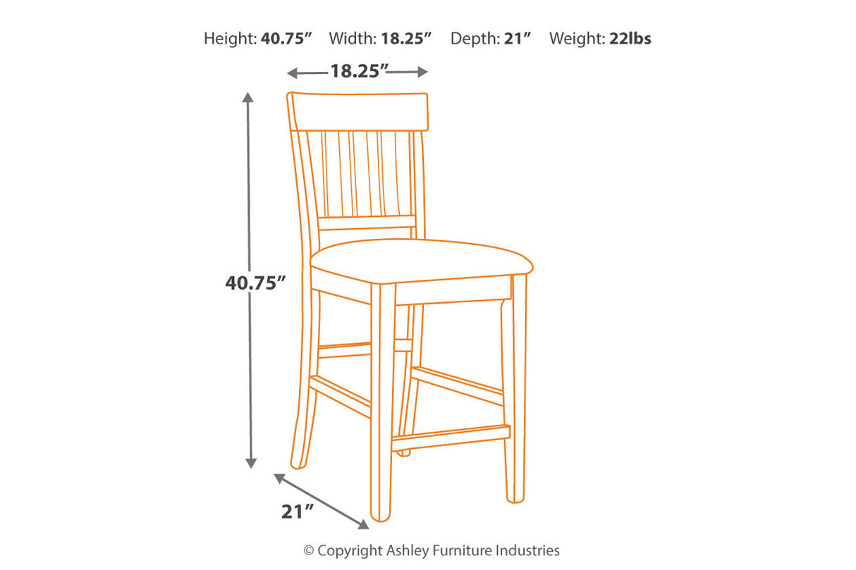 Haddigan Dark Brown Counter Height Dining Table and 6 Barstools -  Ashley - Luna Furniture