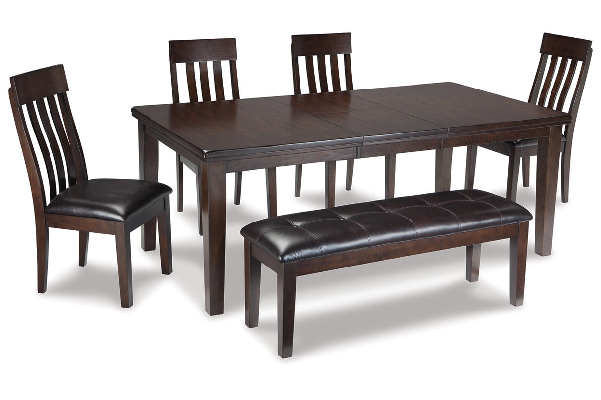 Haddigan Dark Brown Dining Table with 4 Chairs and Bench -  Ashley - Luna Furniture