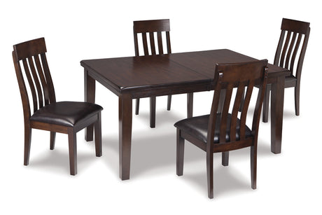 Haddigan Dark Brown Dining Table and 4 Chairs -  Ashley - Luna Furniture