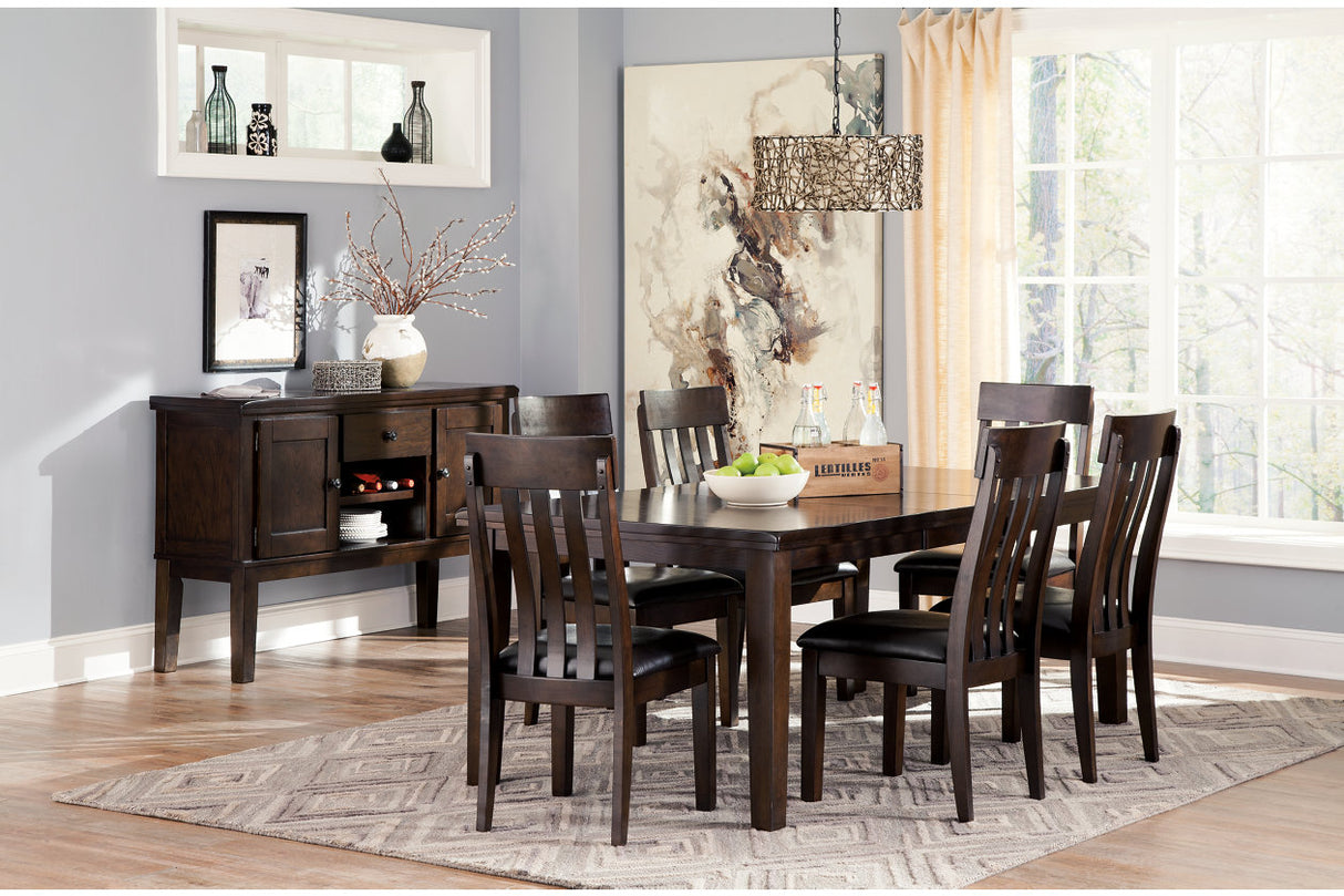 Haddigan Dark Brown Dining Table and 6 Chairs -  Ashley - Luna Furniture